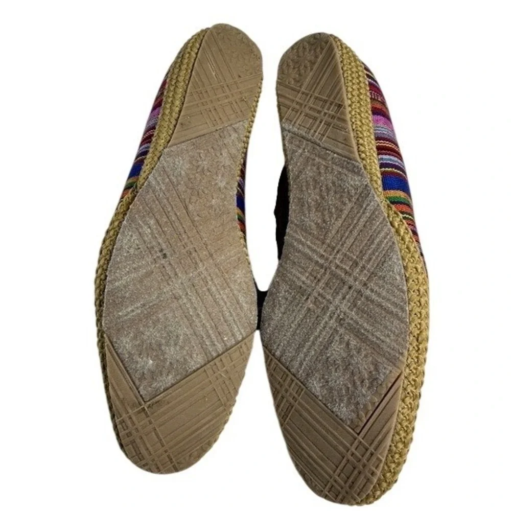 Beacon Espadrilles Women's Bright Multi Color Fabric Striped Boho‎ Slip On 7SS
